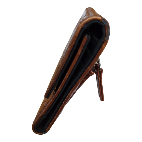 Copper Tone Crocodile-Embossed Faux Leather Long Wallet - Picture 5 of 8